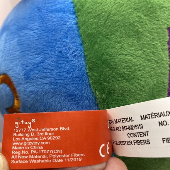 Gitzy Infant Soft Plush Round Ball Baby's First Toy Rattle Colorful 6” - Picture 7 of 14